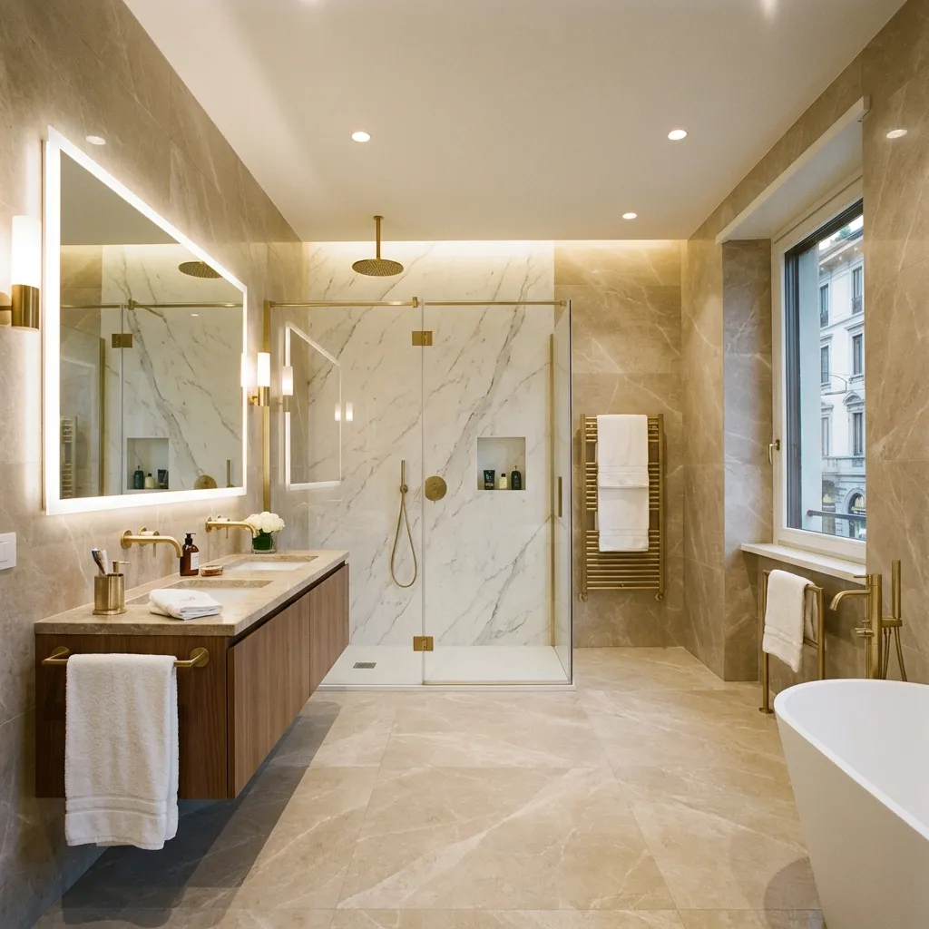 Bagno moderno ristrutturato a Milano da MP Edile - design contemporaneo